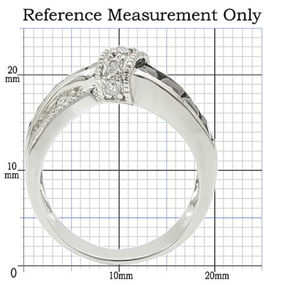 ARTK1494 Stainless Steel 1.75 CT Jet Black & Clear Zirconia Fashion Ring Women's Size 5-10